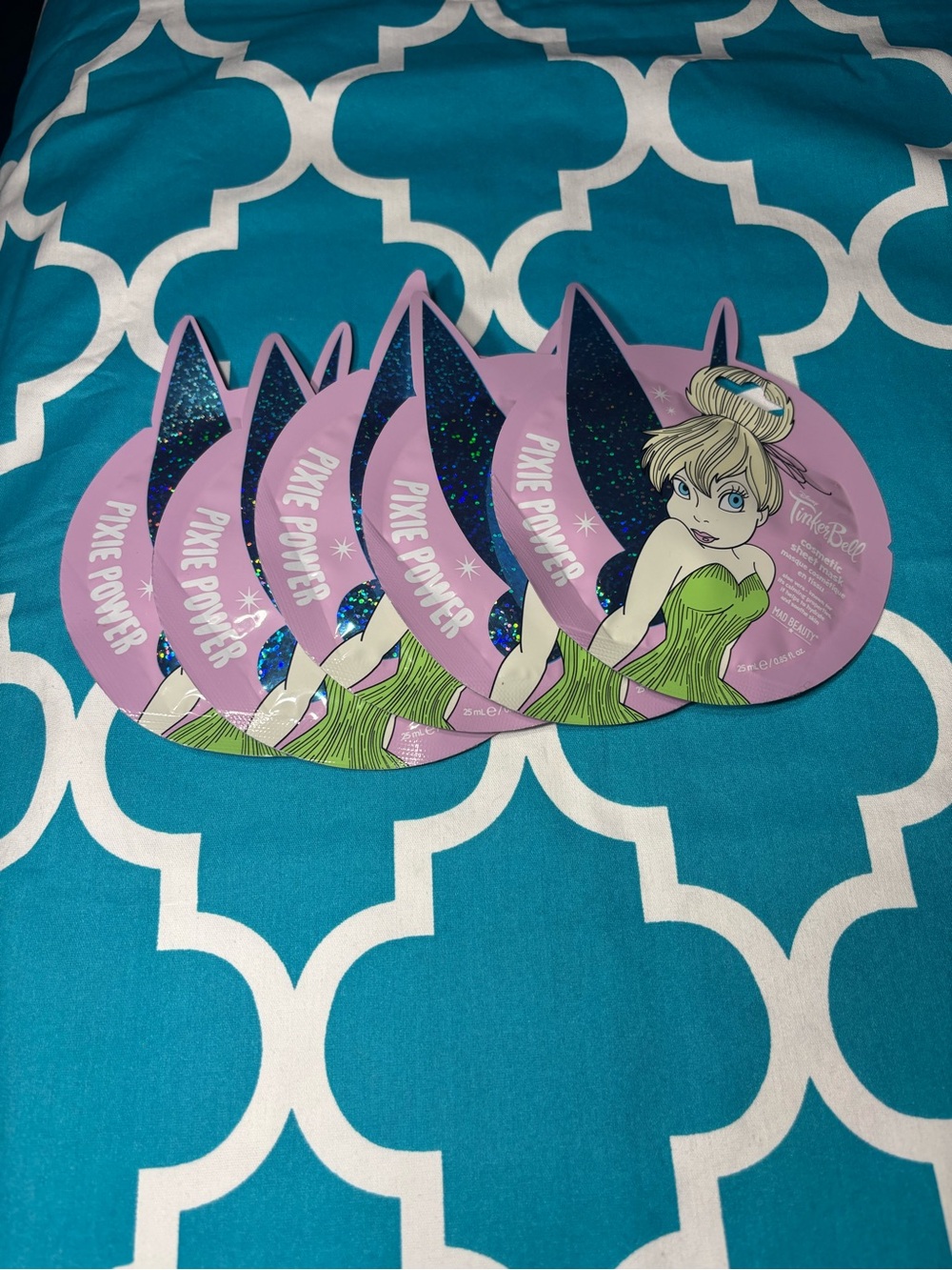 5 New Pixie Power Tinker Bell Face Masks - Pink & Green